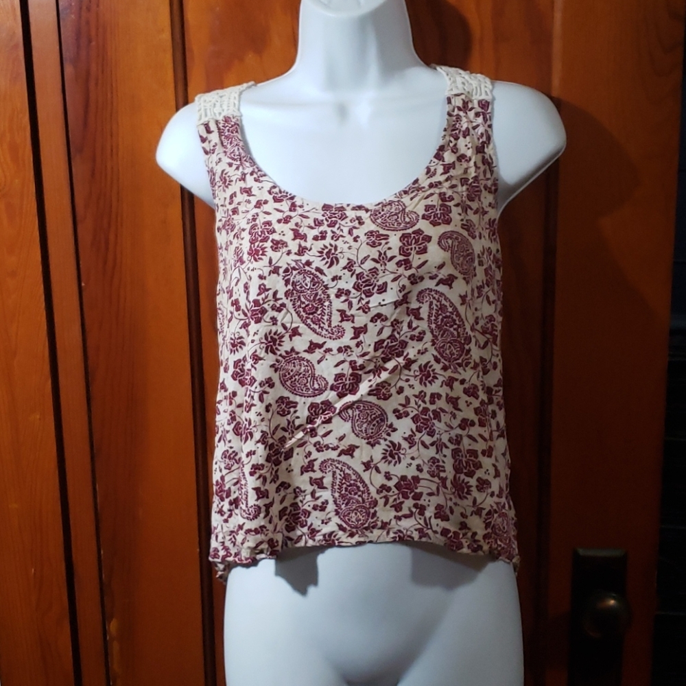 Paisley Print Crop Top